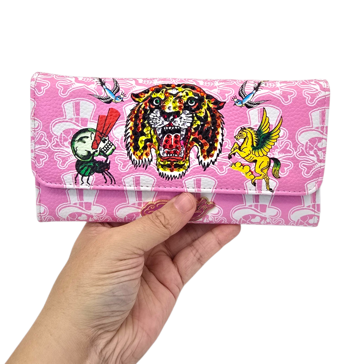 Cartera monedero Ed Hardy rosa tigre