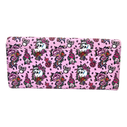 Cartera monedero rosa bifold acordeón Ed Hardy
