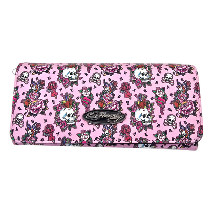 Cartera monedero rosa bifold acordeón Ed Hardy