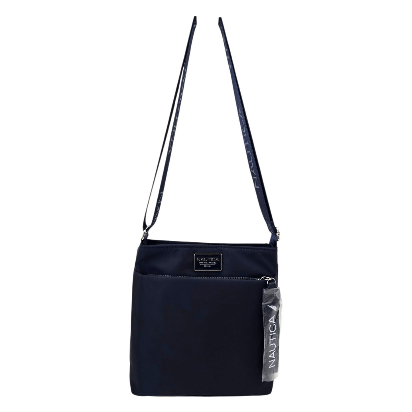 Crossbody Náutica azul marino satinada 23x24cm aprox