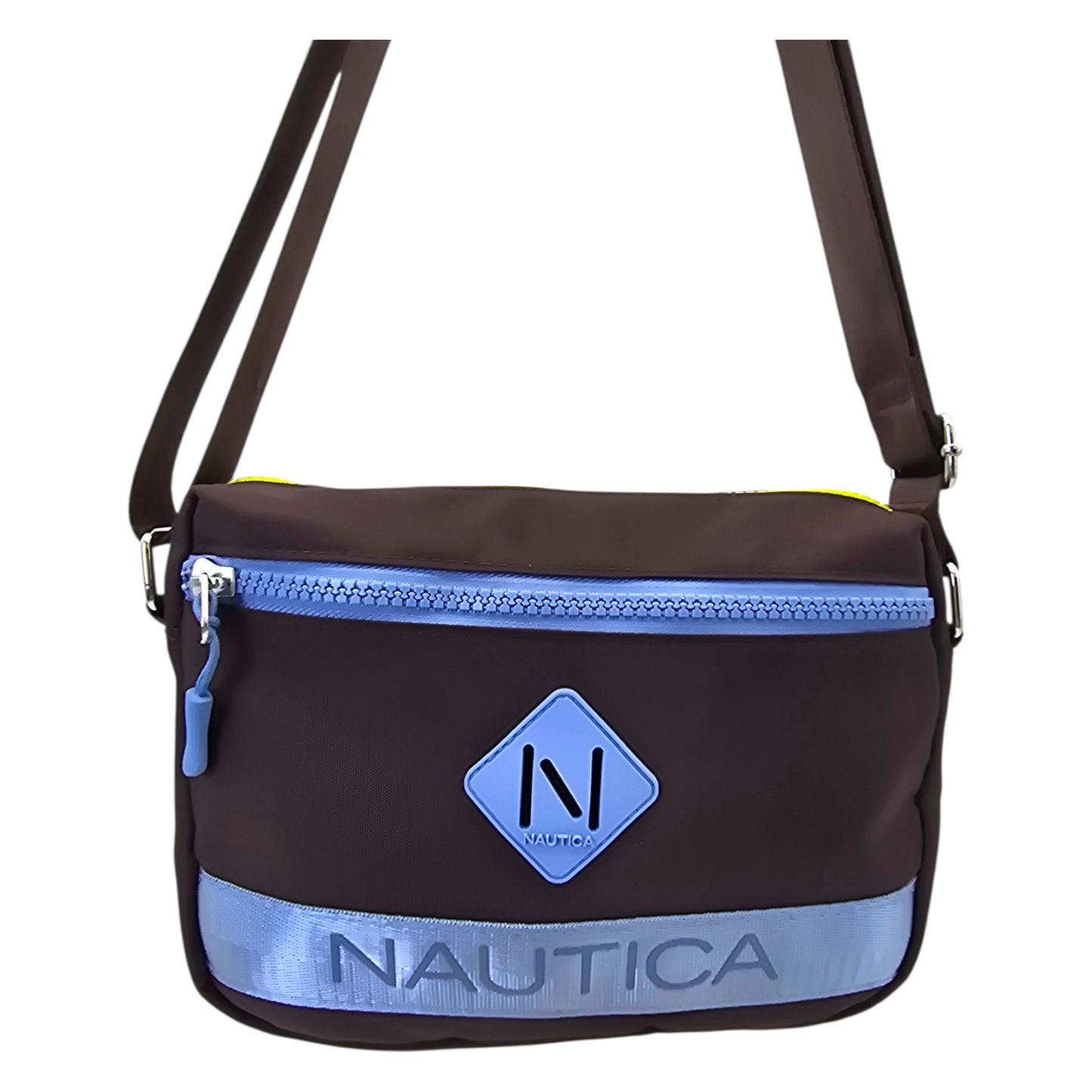 Crossbody Náutica café horizontal  24x17cm aprox