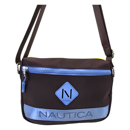 Crossbody Náutica café horizontal  24x17cm aprox