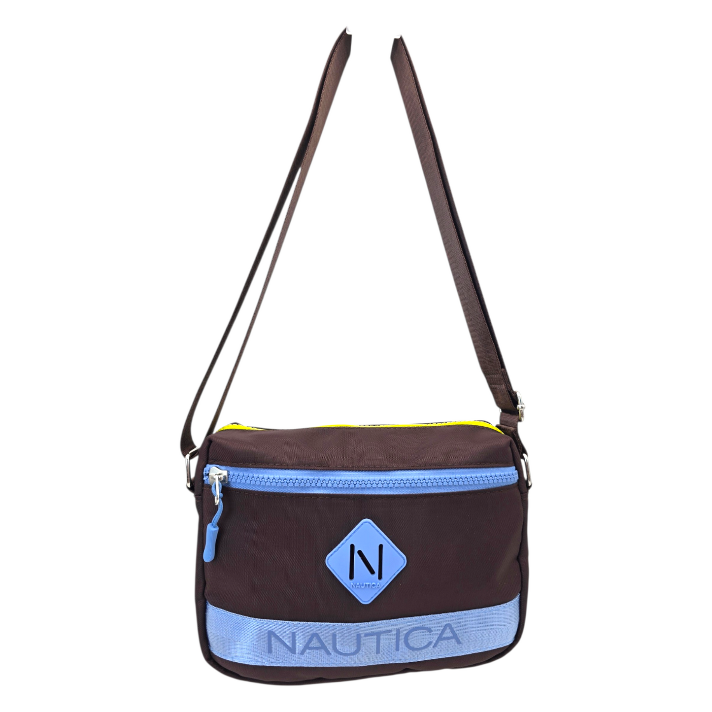 Crossbody Náutica café horizontal  24x17cm aprox