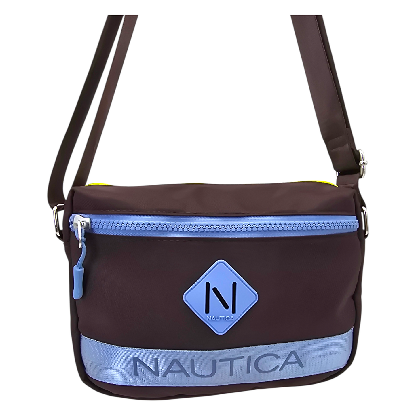 Crossbody Náutica café horizontal  24x17cm aprox