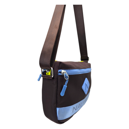 Crossbody Náutica café horizontal  24x17cm aprox