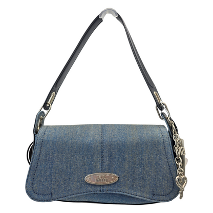 Bolsa de hombro Steve Madden retro mezclilla con charm 28x17cm aprox