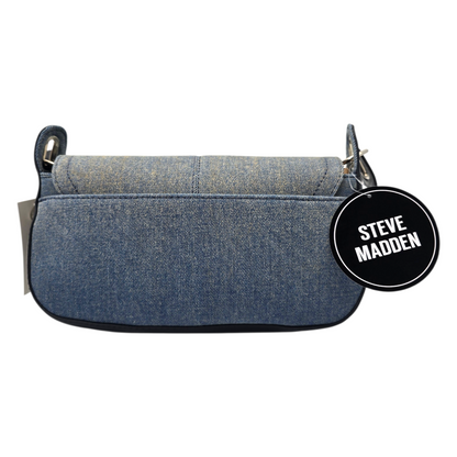 Bolsa de hombro Steve Madden retro mezclilla con charm 28x17cm aprox