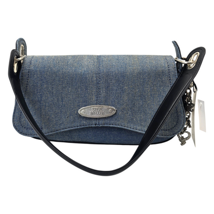 Bolsa de hombro Steve Madden retro mezclilla con charm 28x17cm aprox