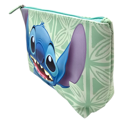 Estuche Cosmetiquera Stitch bolsa Verde 29x20cm aprox
