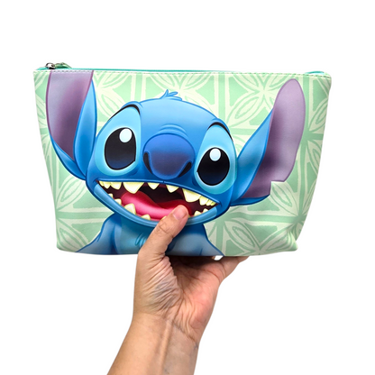 Estuche Cosmetiquera Stitch bolsa Verde 29x20cm aprox