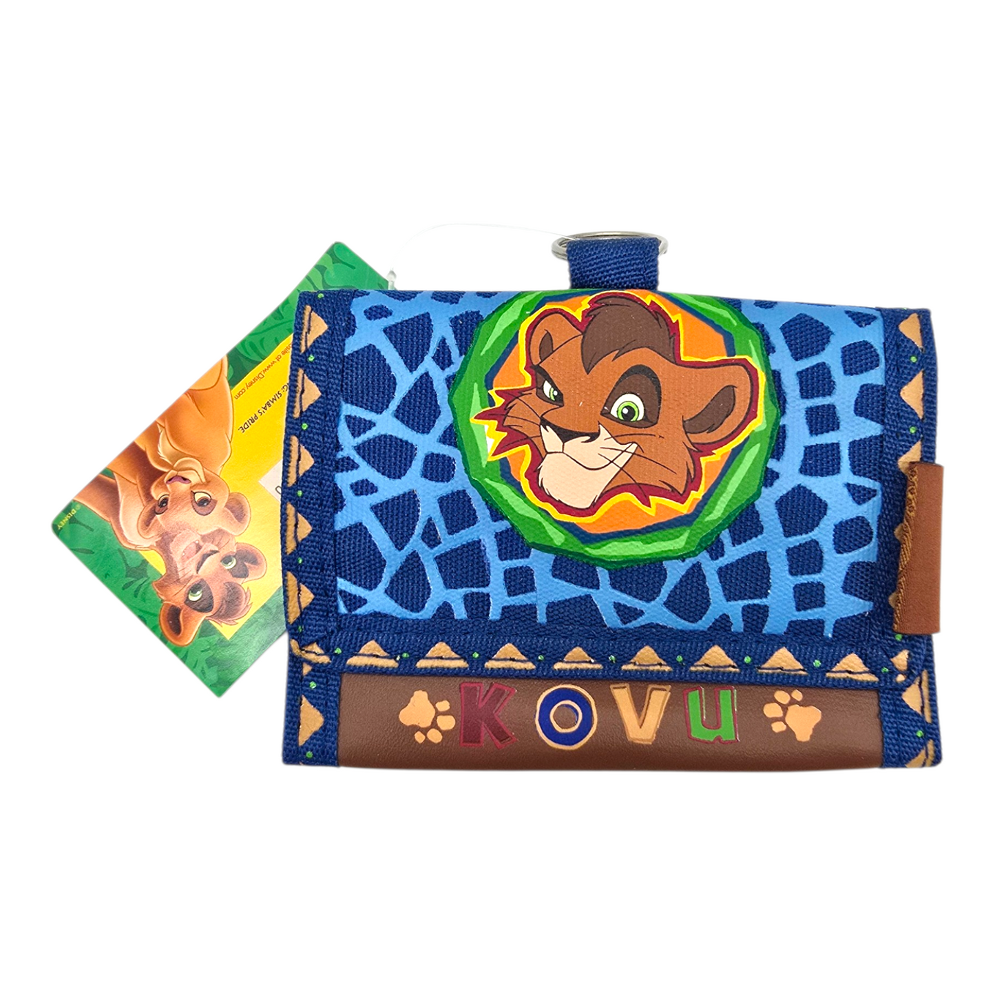 Cartera monedero vintage Rey León vinil azul