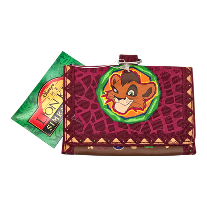 Cartera monedero vintage Rey León vinil guinda