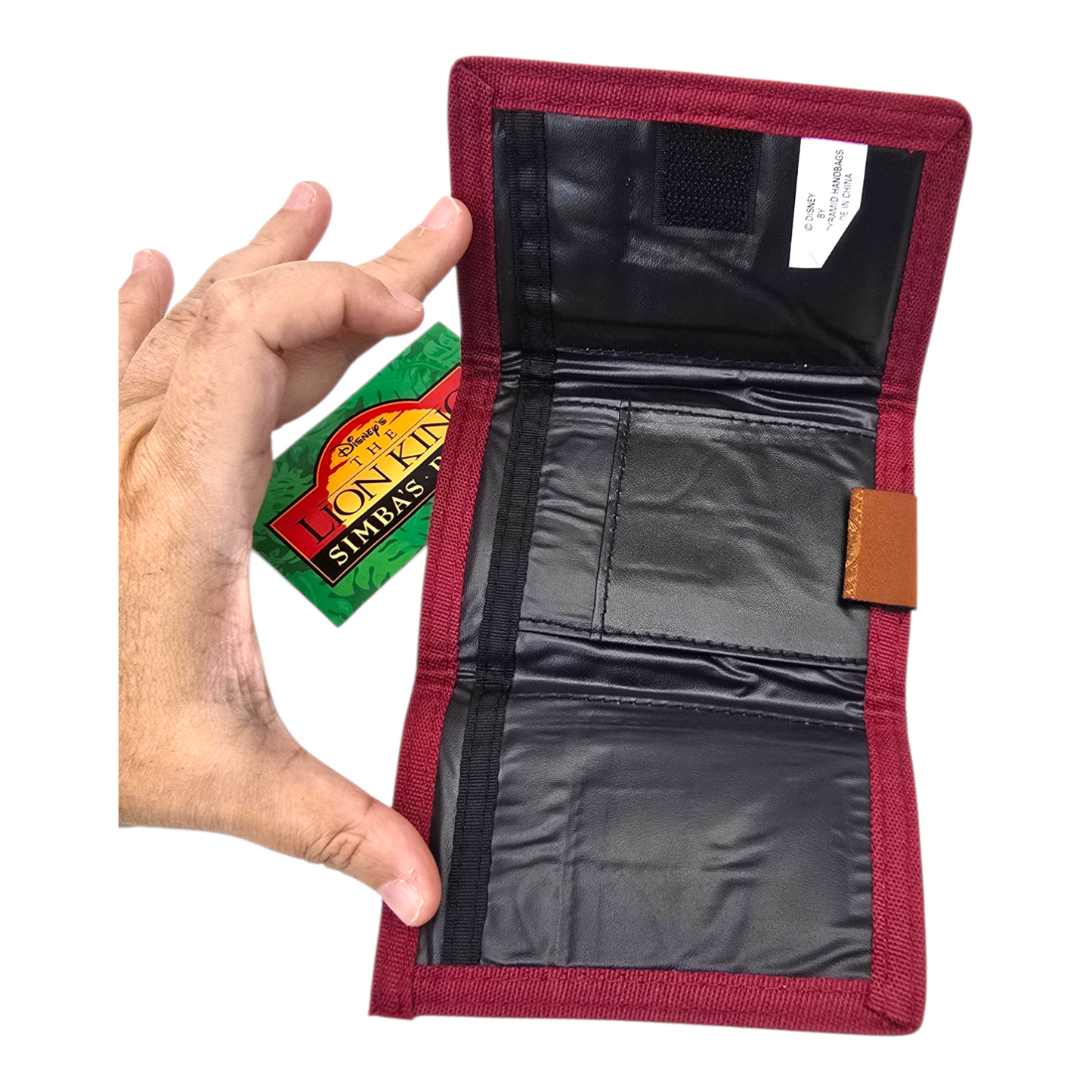 Cartera monedero vintage Rey León vinil guinda
