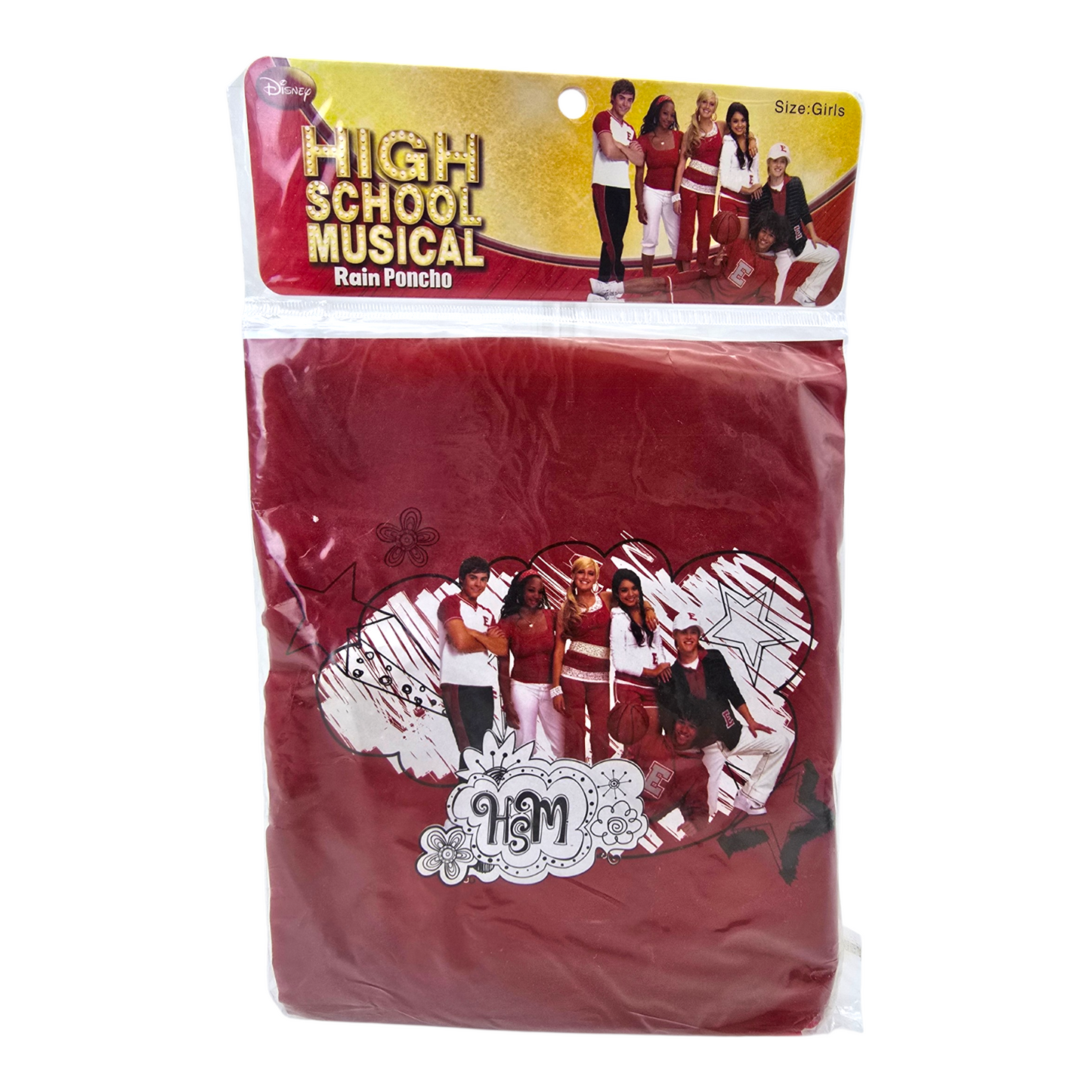 Impermeable infantil unitalla High School Musical vintage poncho rojo