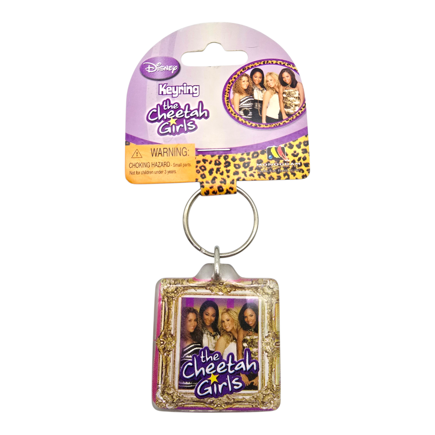 Llaveros Cheetah Girls acrílico vintage marco dorado