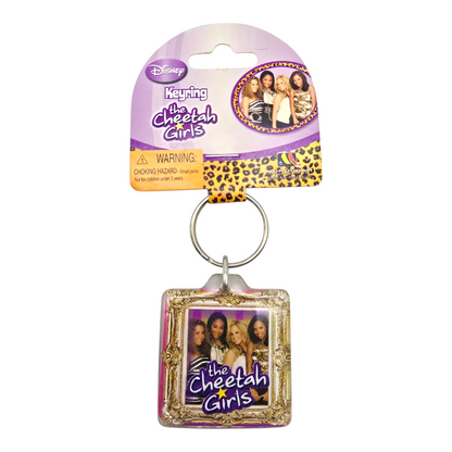 Llaveros Cheetah Girls acrílico vintage marco dorado