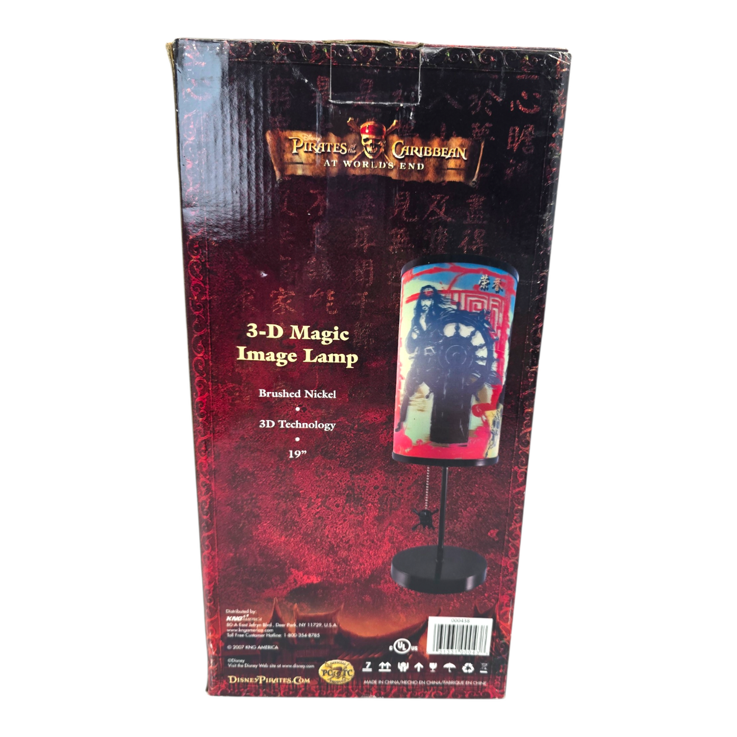 Lámpara Piratas de Caribe vintage 3D 49cm aprox