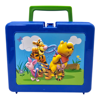 Caja lonchera plástico Winnie Pooh vintage azul 3D 23x19x10cm