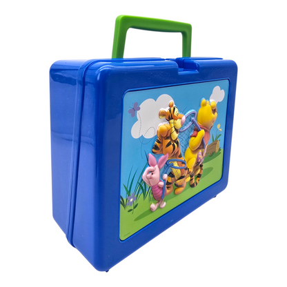 Caja lonchera plástico Winnie Pooh vintage azul 3D 23x19x10cm