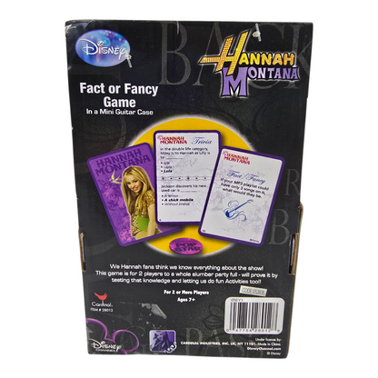 Hannah Montana juego de Mesa Fact or Fancy con estuche coleccionable vintage año