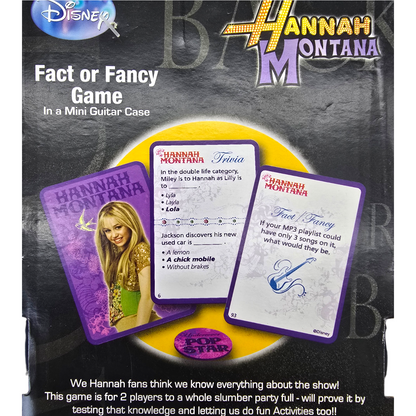Hannah Montana juego de Mesa Fact or Fancy con estuche coleccionable vintage año