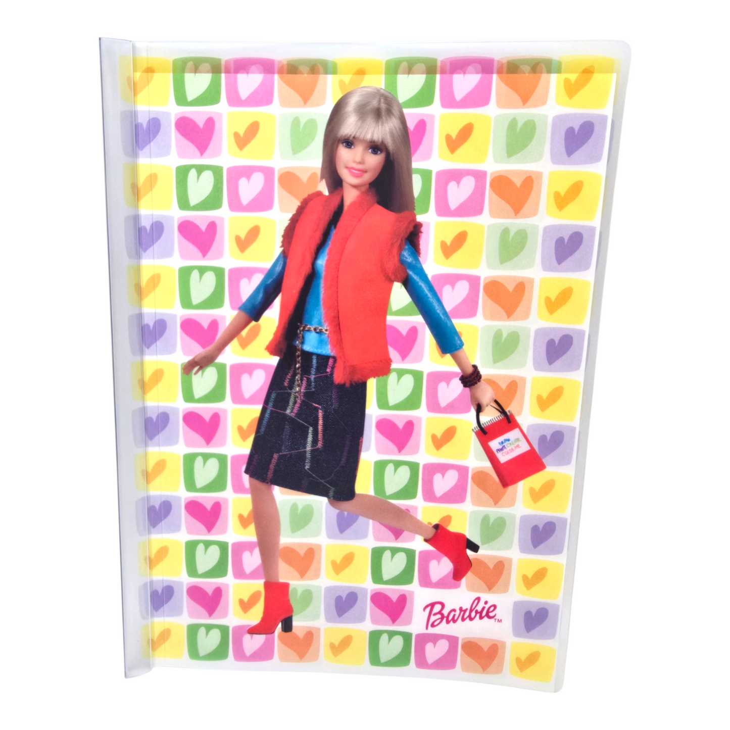 Barbie Vintage año 2010 Folder de acetato carta traslucido blanco