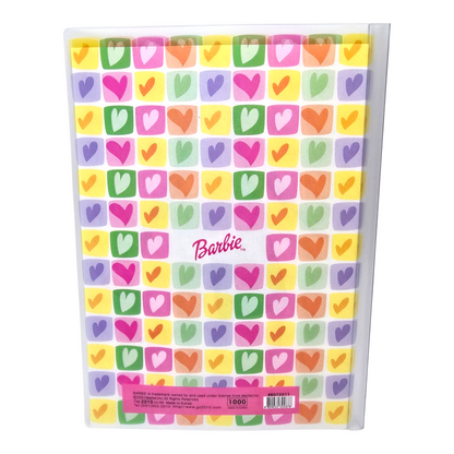 Barbie Vintage año 2010 Folder de acetato carta traslucido blanco