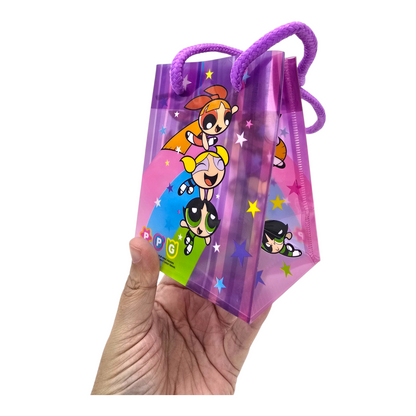 Bolsa de acetato para regalo Chicas Superpode Powerpuff Girls vintage 12.5x10 moradas