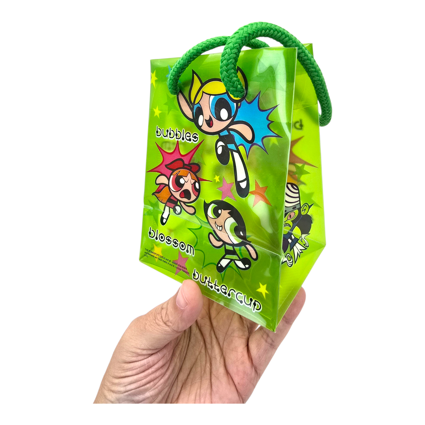 Bolsa de acetato para regalo Chicas Superpode Powerpuff Girls vintage 12.5x10 verde