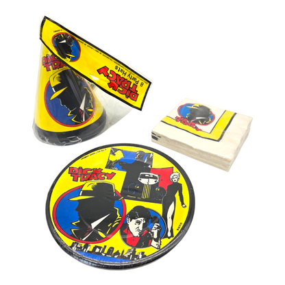 Dick Tracy vintage Set Para Fiesta 8 pax (ultra raro, altamente Coleccionable)