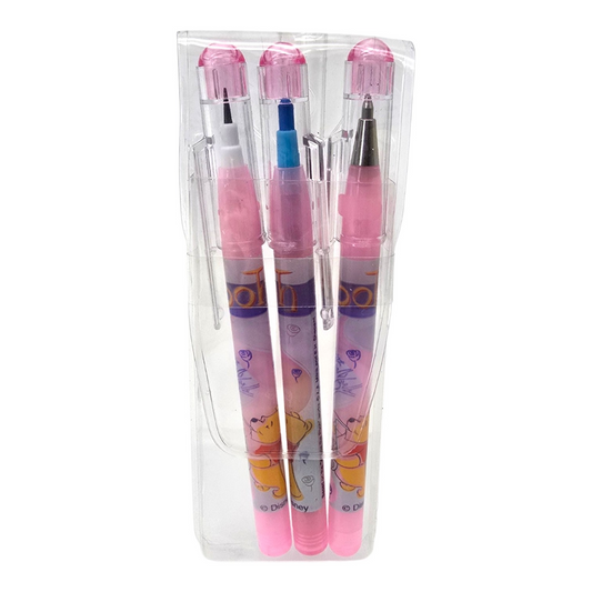 Paquetes de lapicero, pluma y colores de puntilla vintage Winnie Pooh Disney mini rosas (cambiar cartucho de pluma seguramente)