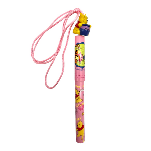 Pooh rosa Pluma con cordon vintage Disney años 90s (podrían requerir cambio de cartucho de tinta. Tienen muchos años)