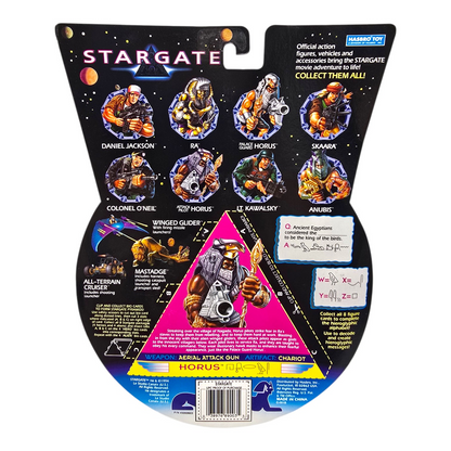 Stargate vintage Horus Hasbro empaque acetato roto