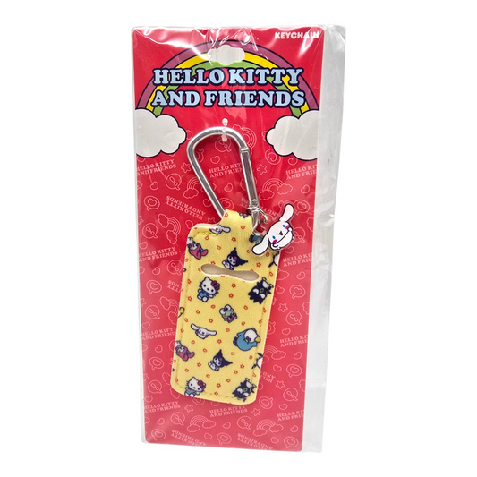 Llavero porta lip balm con charm de acrílico Hello Kitty and friends
