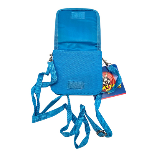 Cartera monedero vintage con asa larga para crossbody Piolín azul