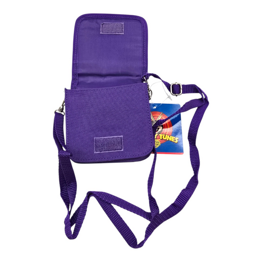Cartera monedero vintage con asa larga para crossbody Piolín morado