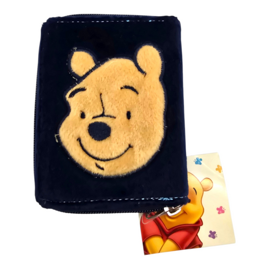 Cartera monedero vintage Disney de peluche Winnie Pooh azul marino