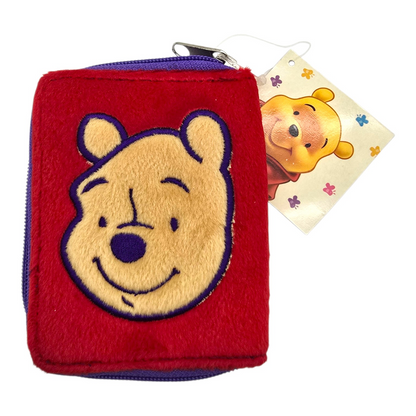 Cartera monedero vintage Disney de peluche Winnie Pooh rojo