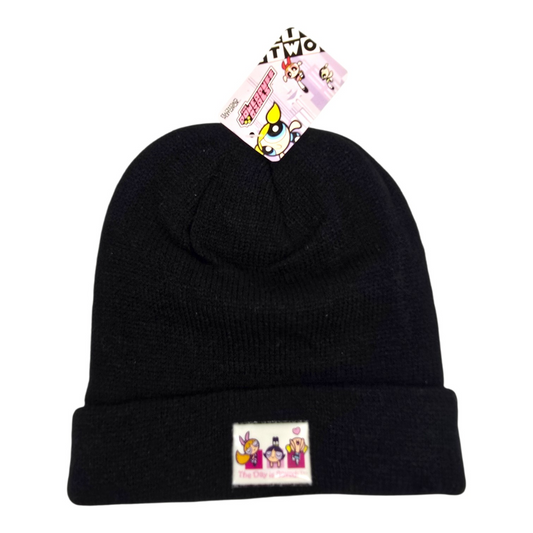 Vintage Beanie tejido Chicas super poderosas Powerpuff Girls negro lenticular