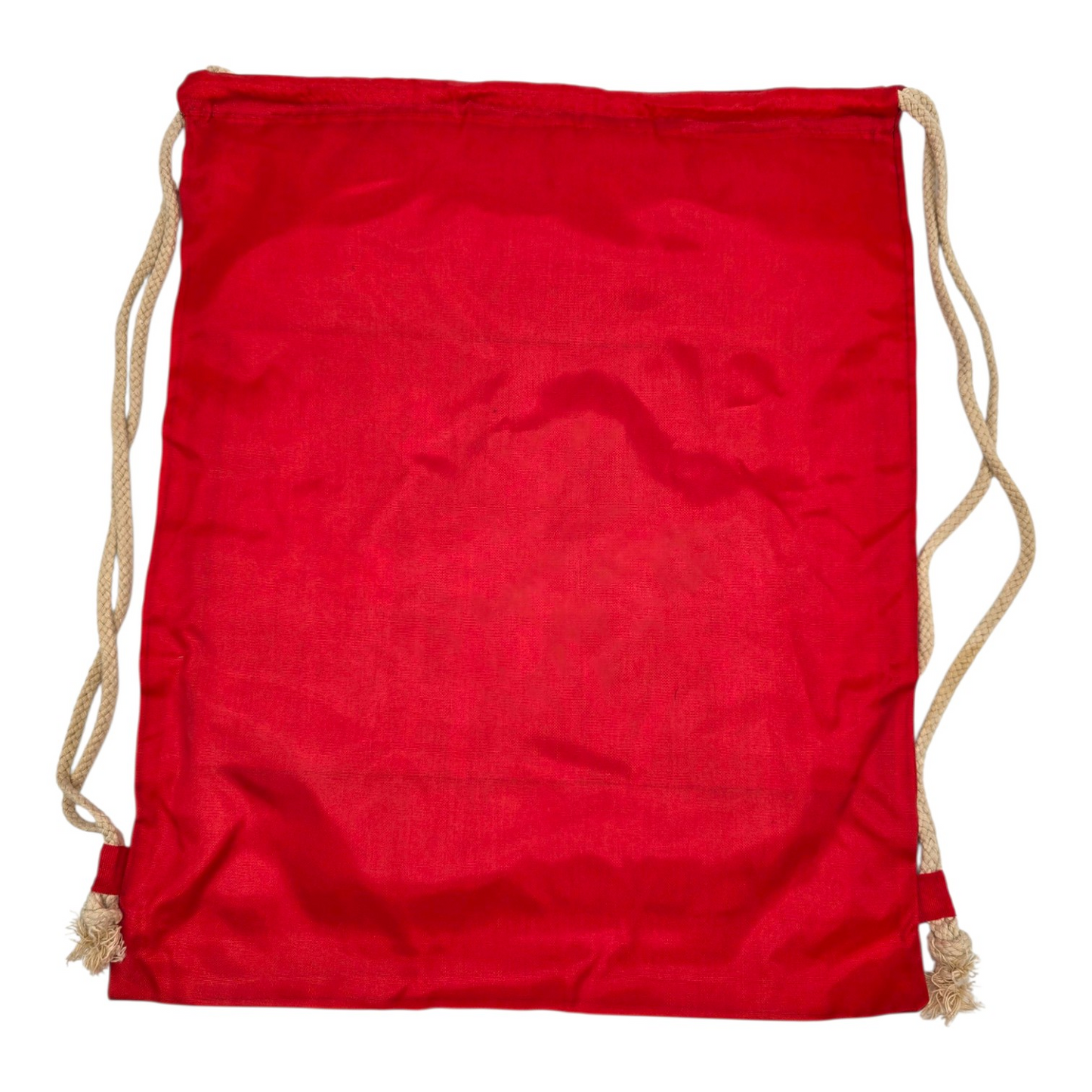 Bolsa de cuerda tipo saco Rebelde RBD loneta (sálvame del olvido, sálvame de la soledad) 44x34cm aprox rojo con escudo