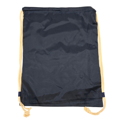 Bolsa de cuerda tipo saco Rebelde RBD loneta (sálvame del olvido, sálvame de la soledad) 44x34cm aprox azul con escudo
