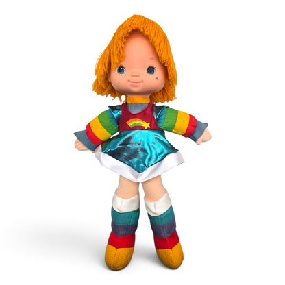 🌈✨Pre-loved Rainbow Brite años 80s 45 cms (segunda mano) Vestido recreado réplica manchita En cachete y marca plumón  #24