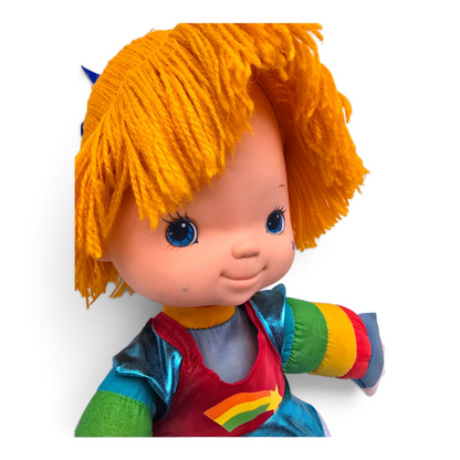 🌈✨Pre-loved Rainbow Brite años 80s 45 cms (segunda mano) Vestido recreado réplica manchita En cachete y marca plumón  #24