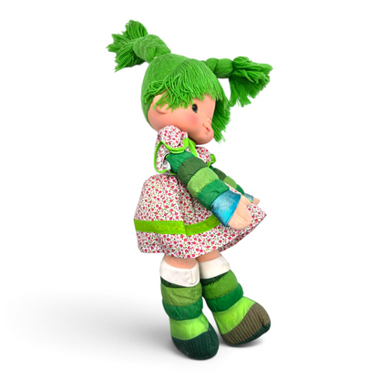 🌈✨Pre-loved Rainbow Brite años 80s Patty o'Green 45 cms (segunda mano) con vestido genérico de cortesía #33