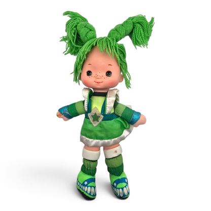 🌈✨Pre-loved Rainbow Brite años 80s Patty o'Green 25 cms (segunda mano) con vestido genérico de cortesía #39