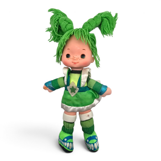 🌈✨Pre-loved Rainbow Brite años 80s Patty o'Green 25 cms (segunda mano) con vestido genérico de cortesía #39