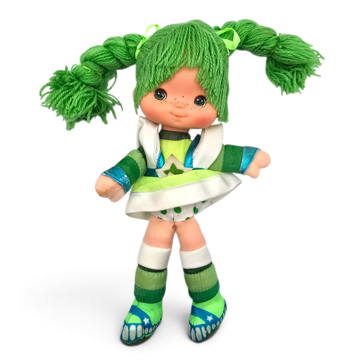 🌈✨Pre-loved Rainbow Brite años 80s Patty o'Green 25 cms (segunda mano) con vestido genérico de cortesía #40