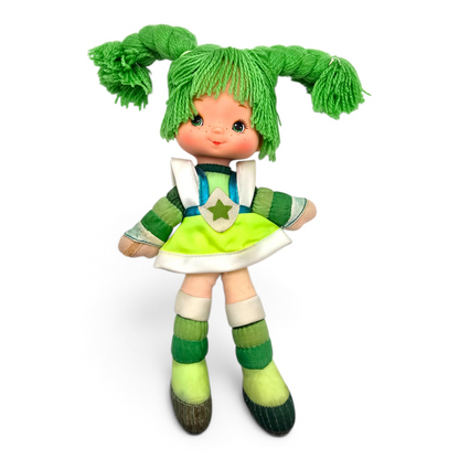 🌈✨Pre-loved Rainbow Brite años 80s Patty o'Green 25 cms (segunda mano) con vestido genérico de cortesía #41