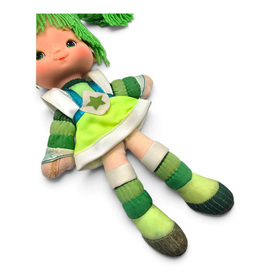 🌈✨Pre-loved Rainbow Brite años 80s Patty o'Green 25 cms (segunda mano) con vestido genérico de cortesía #41