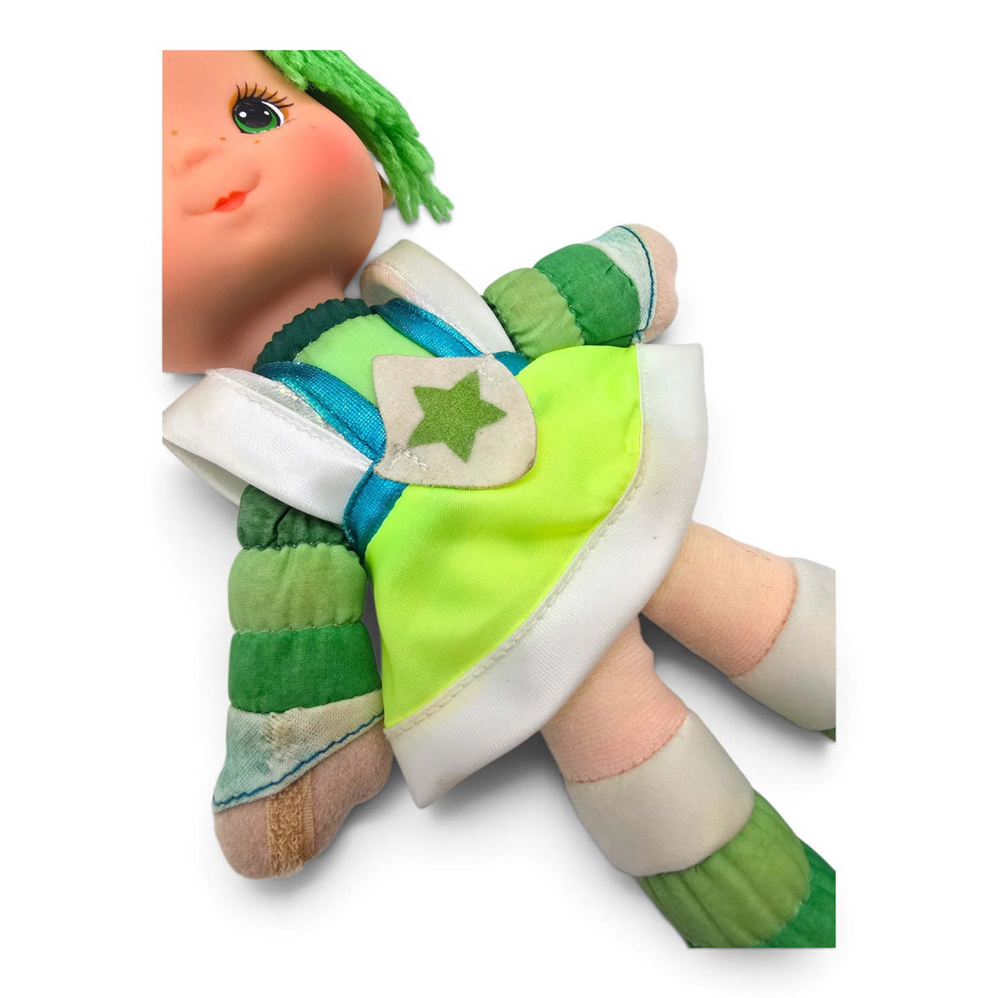 🌈✨Pre-loved Rainbow Brite años 80s Patty o'Green 25 cms (segunda mano) con vestido genérico de cortesía #41